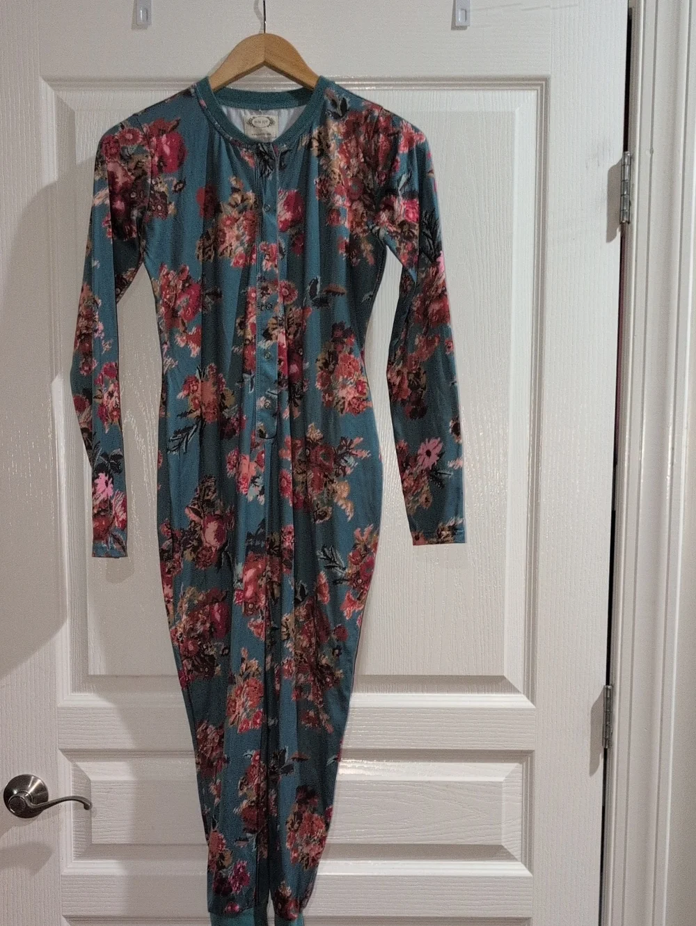 Joyfolie Girls Teal Floral One Piece Pajama Jumpsuit Boho Lounge Onesie 12